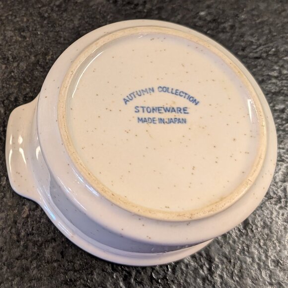 Autumn Collection Stoneware Sugar Bowl Lid Handles Specks w Brown Accent Japan - Picture 9 of 9